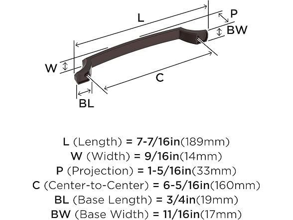Amerock Bellamy 6-5/16" Center-to-Center Bronze Cabinet Pull