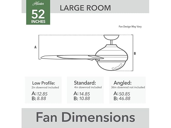 Hunter Fan 52" w/ Light Kit and 4-Blades
