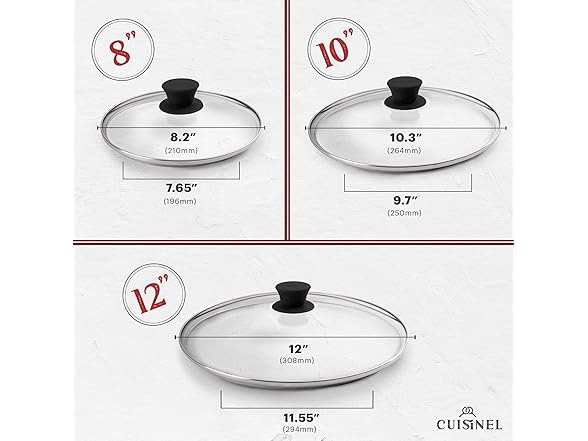 Cuisinel 8"+10"+12" Cast Iron Skillet Set