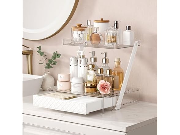 Pomohome 3-Tier Bathroom Countertop Makeup Organizer