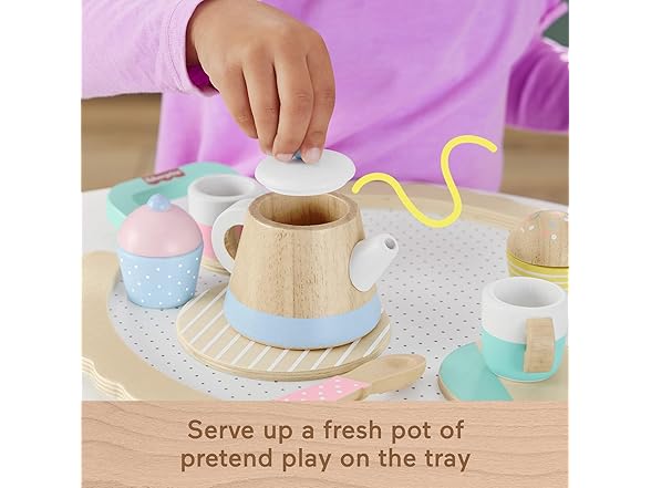 Fisher-Price Wood Pretend Play Toy Tea Set