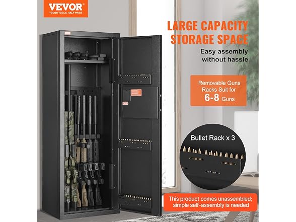 6-8 Rifles Gun Safe, Rifle Safe with Lock