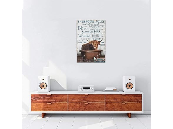 citari Cow Bathroom Wall Art