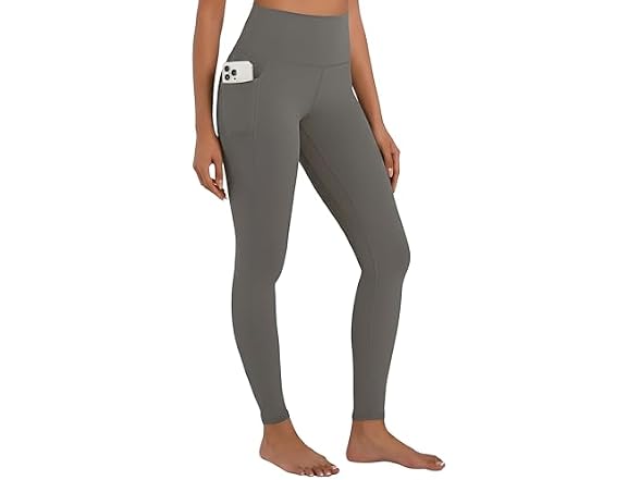 Sunzel Womens Leggings 28in M Charcoal Grey W/Pockets
