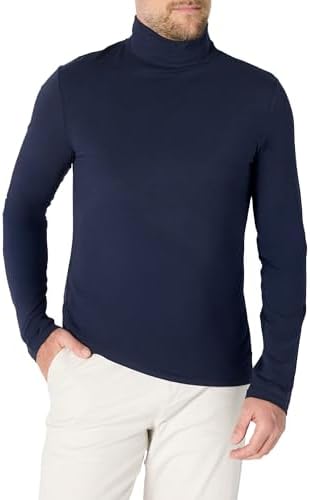 Amazon Essentials Men's Slim Fit Turtleneck Shirts, Navy, Large