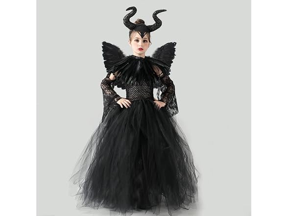 OBEEII (6-7Y) Witch Costume Handmade Knitted Tulle - Gallery 3