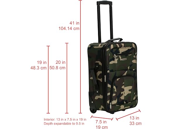 Rockland BH-1201 Rockland Fashion Softside Upright Lugga