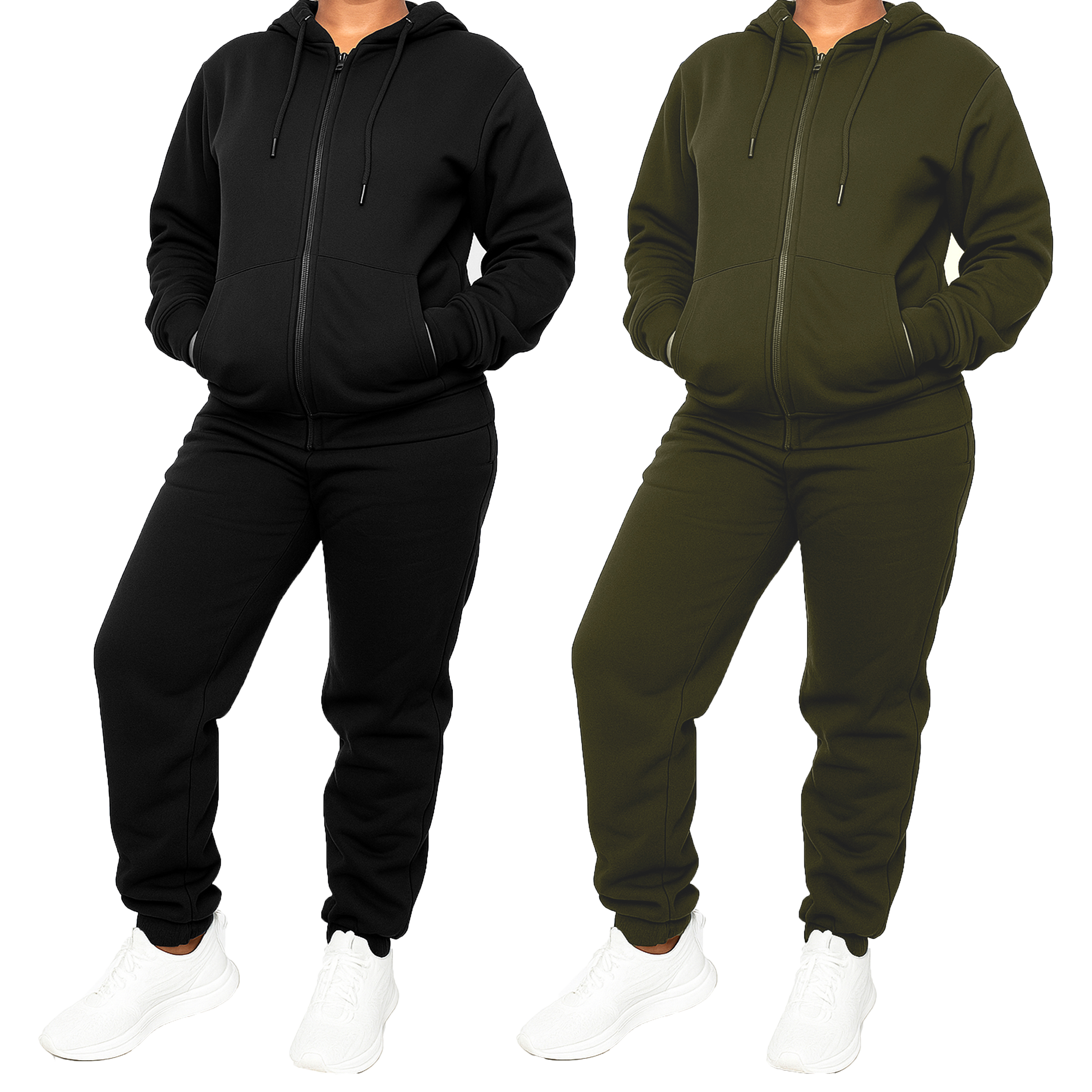 Womens Fleece-Lined Hoodie & Jogger Sets - Gallery 30