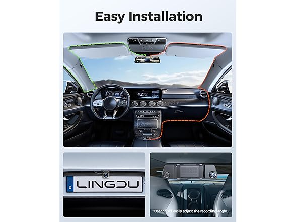 LINGDU 12" 4K Mirror Dash Cam