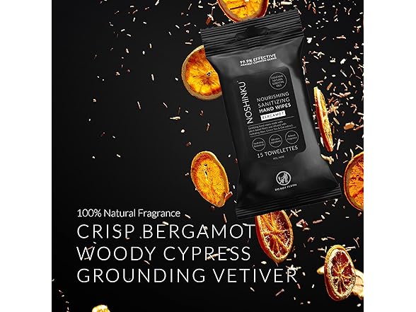 Noshinku Bergamot Hand Sanitizer Wipes 3pk 45ct
