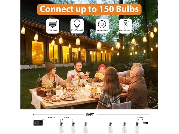 Brightever 50FT 3 Colors in 1 String Lights