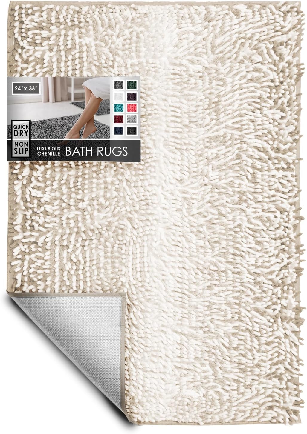 Hearth & Harbor Bathroom Rugs, Chenille Bath Mat - Gallery 5