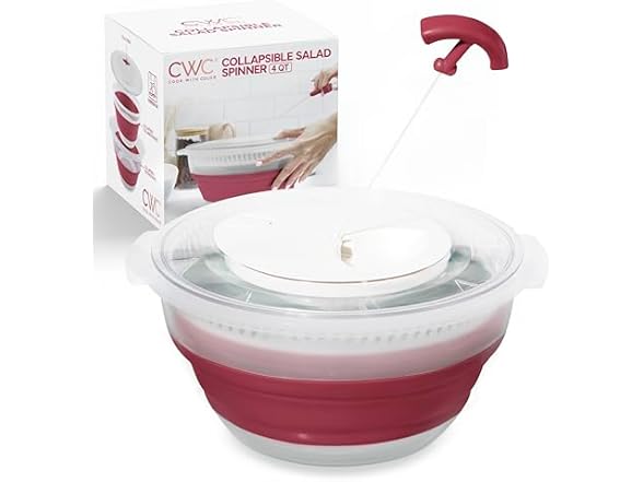 4 Qt Collapsible Salad Spinner Black