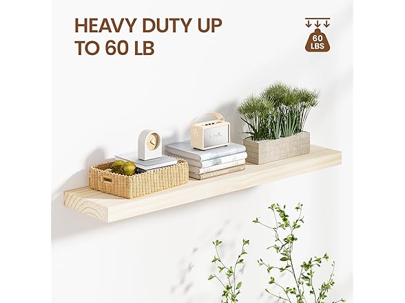 Natural Floating Shelves 36"