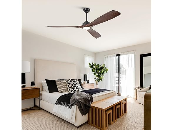 Parrot Uncle F6004BR-PU 60" Ceiling Fan, Walnut