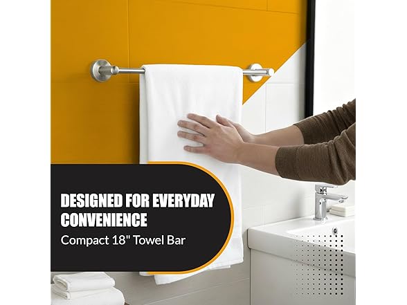 HIGHCRAFT 24 Inch Towel Bar, Brushed Nickel