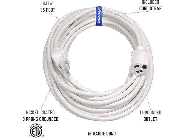 Clear Power 35 ft Indoor/Outdoor Extension Cord 16/3