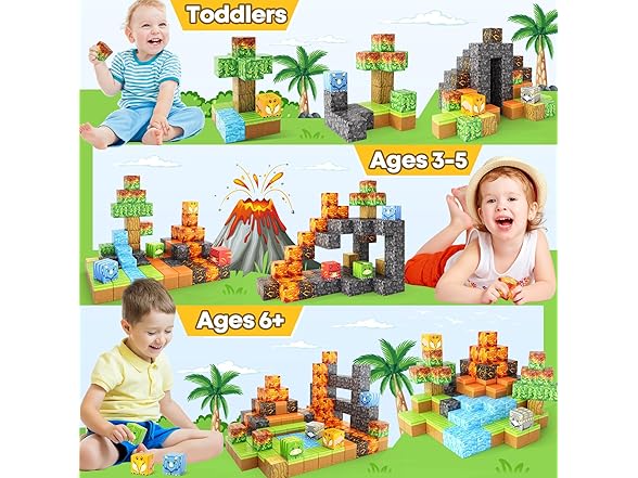 Toylogy Large Magnetic Blocks Volcano