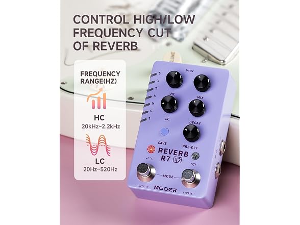 R7 X2 Stereo Multi Reverb Pedal
