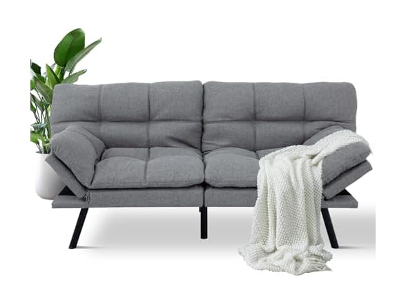 MUUEGM 71" Futon Sofa Bed, Memory Foam
