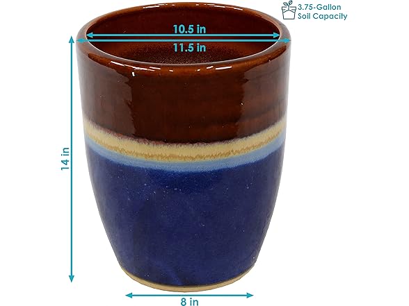 Sunnydaze 11.5-Inch Outdoor Ceramic Planters