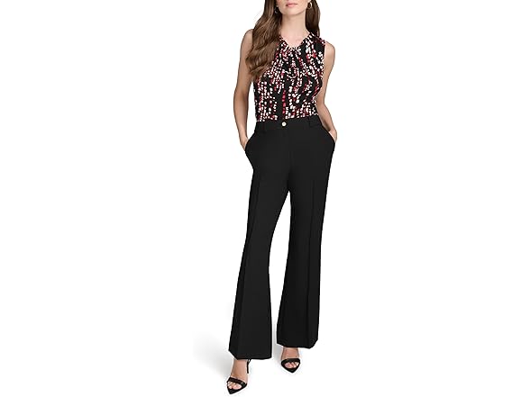 HALSTON Women Flare Leg Woven Suiting Pant