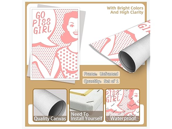 BNGFDV Go Piss Girl Wall Art Trendy