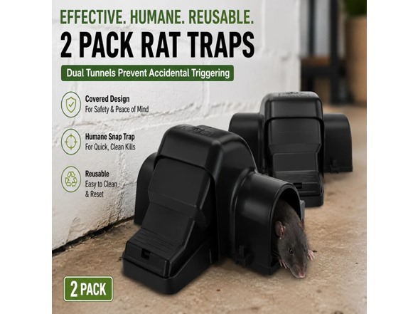 Hakol 2-Pack Heavy-Duty Rat & Chipmunk Traps
