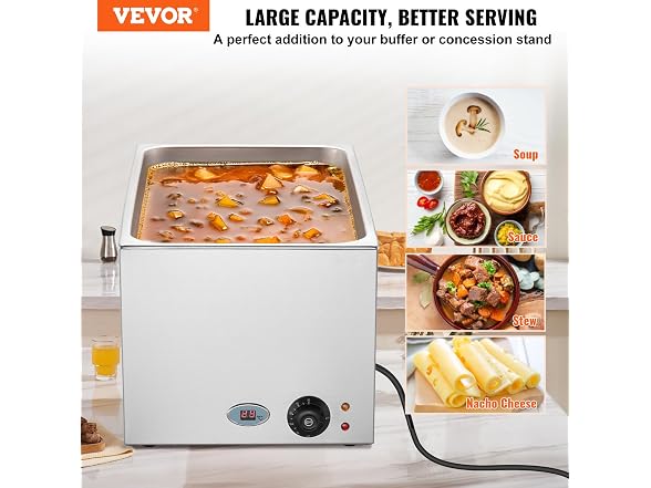 VEVOR Commercial Food Warmer 19QT Bain