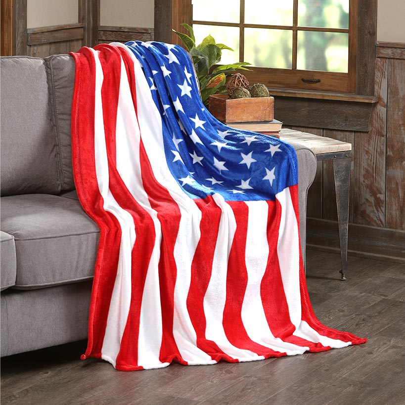 2PK Micro-Plush Throw 50x70" American Flag - Gallery 5