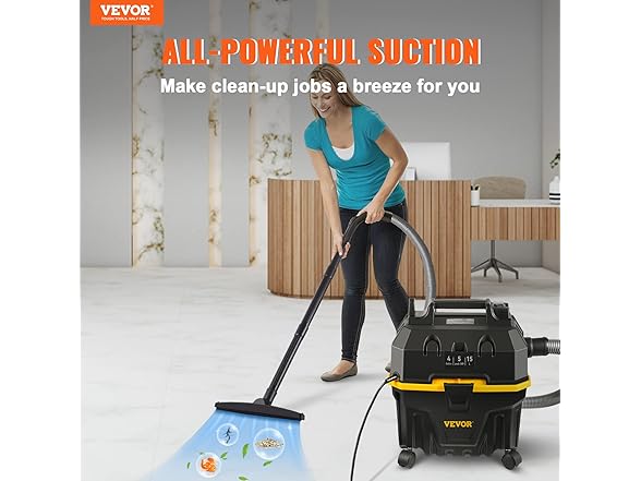 VEVOR Wet and Dry Shop Vac, 4 Gallon, 5 Peak HP