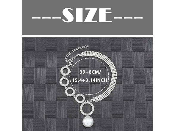 ELABEST Sparkly Rhinestone Necklace Pear