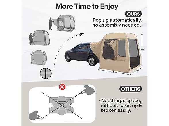 5 Person All Weather Camping SUV Tent