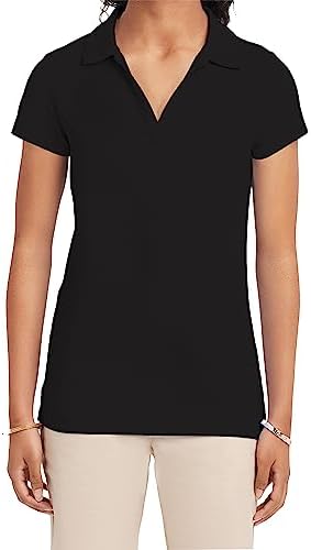 Nautica Junior's Uniform Short Sleeve Performance Polo, black, X-Large(15)