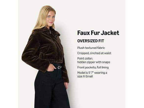 Amazon Essentials Women's Faux Fur Jacket (XS)