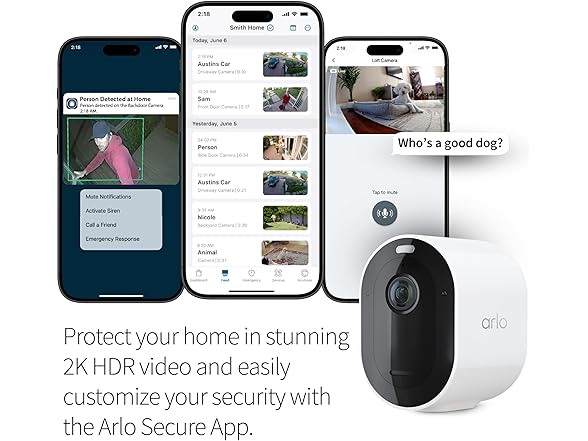 (4 Cam) (NEW) Arlo Pro 5S Spotlight 2K HDR Wireless Outdoor Security Camera