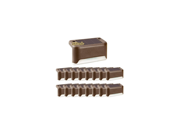 16-Pack Solar Waterproof LED Deck Lights