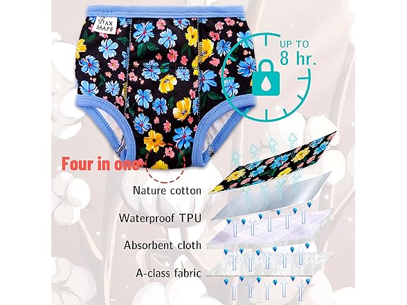 Max 6 Packs Training Underwear Girls 2T