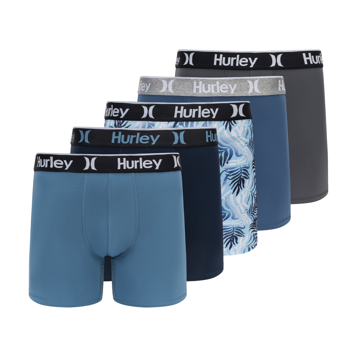 Hurley Men's 5 Pack Printed Boxer Briefs - Gallery 15