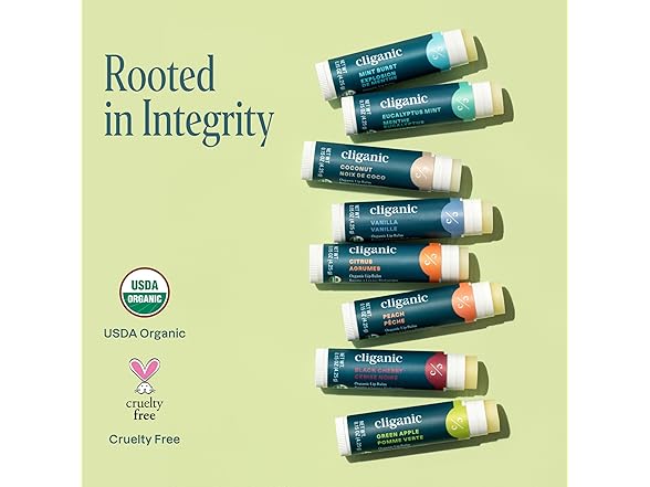 Cliganic Organic Lip Balm Set