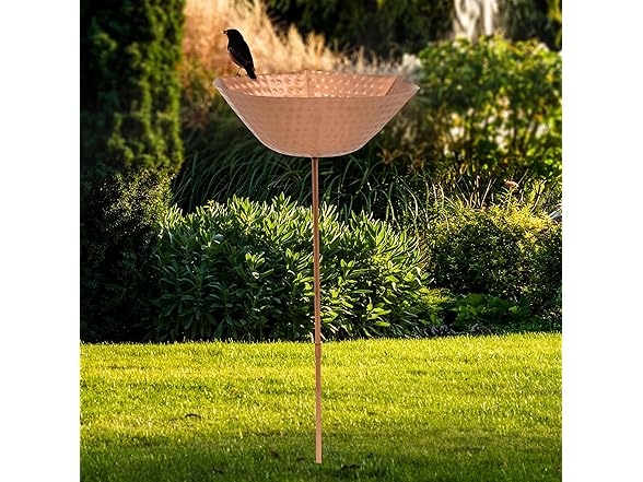 Sunnydaze Hammered Copper Bird Bath