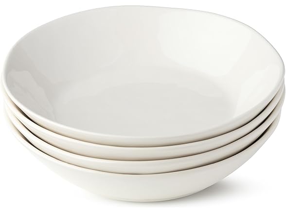 Linen Cream Stoneware Soup Bowls Set of 4 