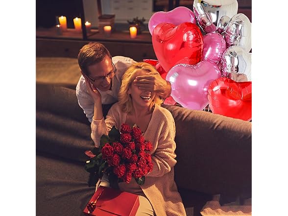 Upgraded Pink Silver and Red Balloons 