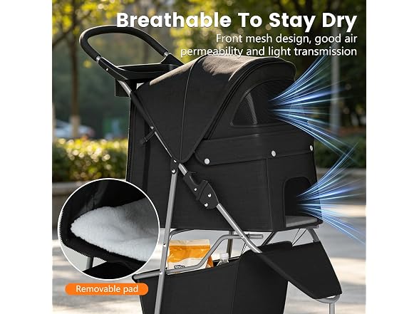 BestPet | 3-Wheel Pet Stroller | Dog and Cat Stroller