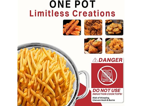 10QT Stainless Steel Deep Fryer with Basket | Fish Fryer