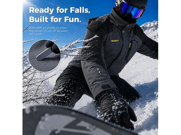 HIKEBAY Mens Waterproof Ski Jacket