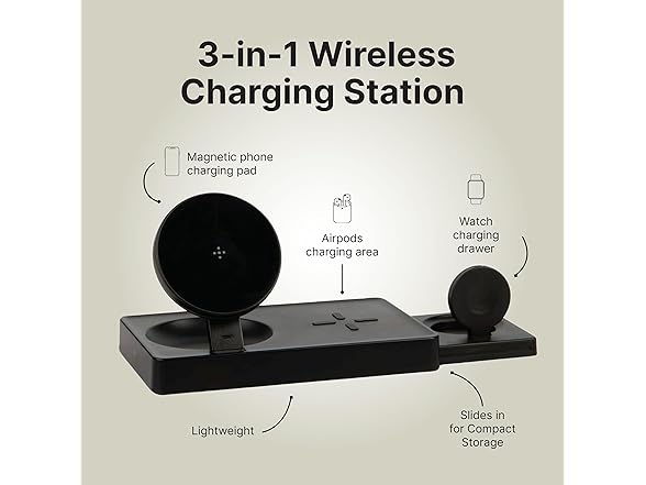 3-in-1 Foldable Wireless Magnetic Charging Station