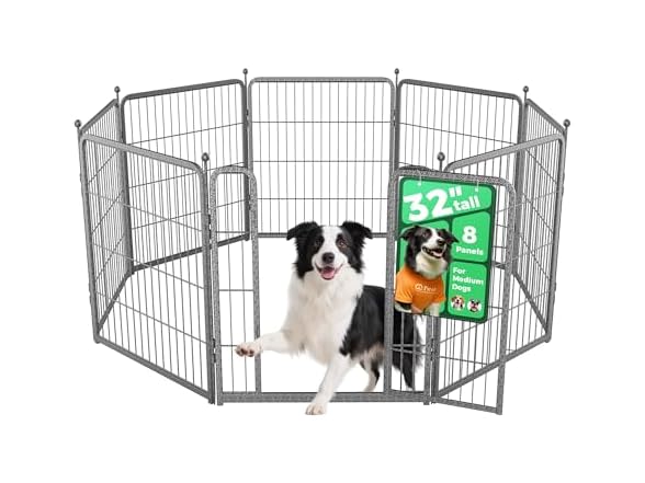 FXW Aster Dog Playpen Designed for Yard, 32" H, 8 Panels