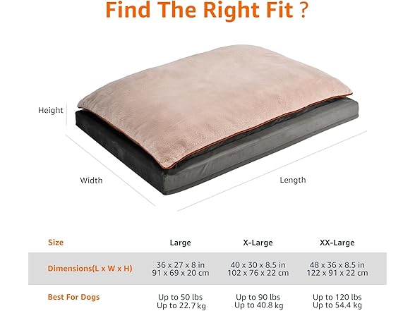 Amazon Basics Dog Bed with Cooling Gel Memory Foam