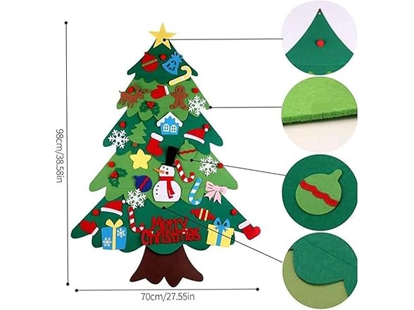 KISIQI Felt Christmas Tree for Toddlers